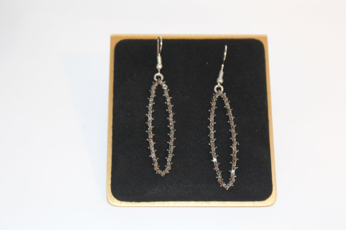 Earrings -Elegant Rhinestone Oval Dangle Earrings
