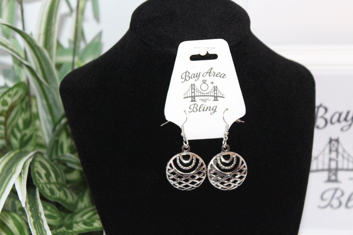 Earrings - Silver Lattice Drop Earrings