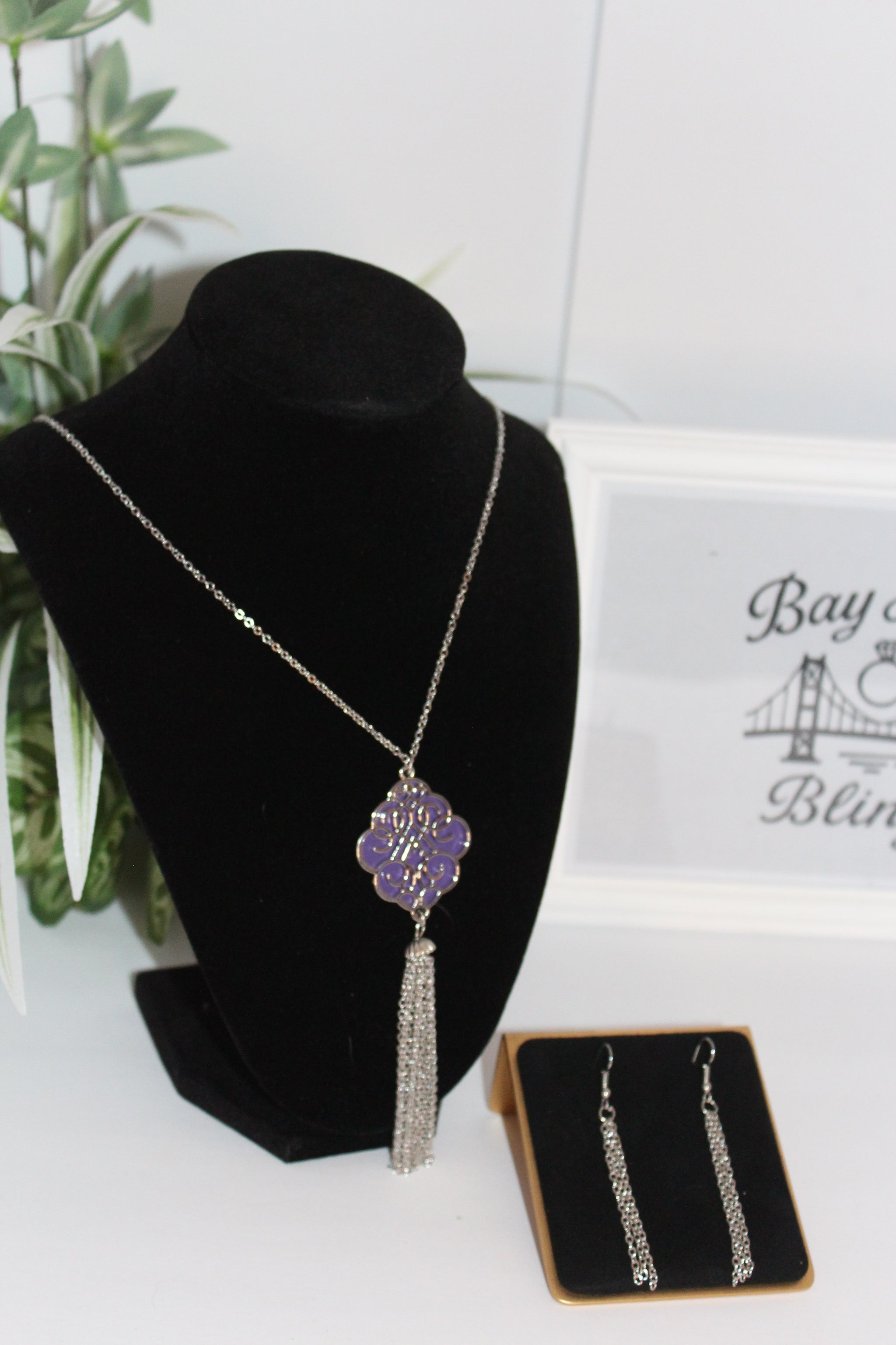Earring/Necklace Combo - Twilight Tassel