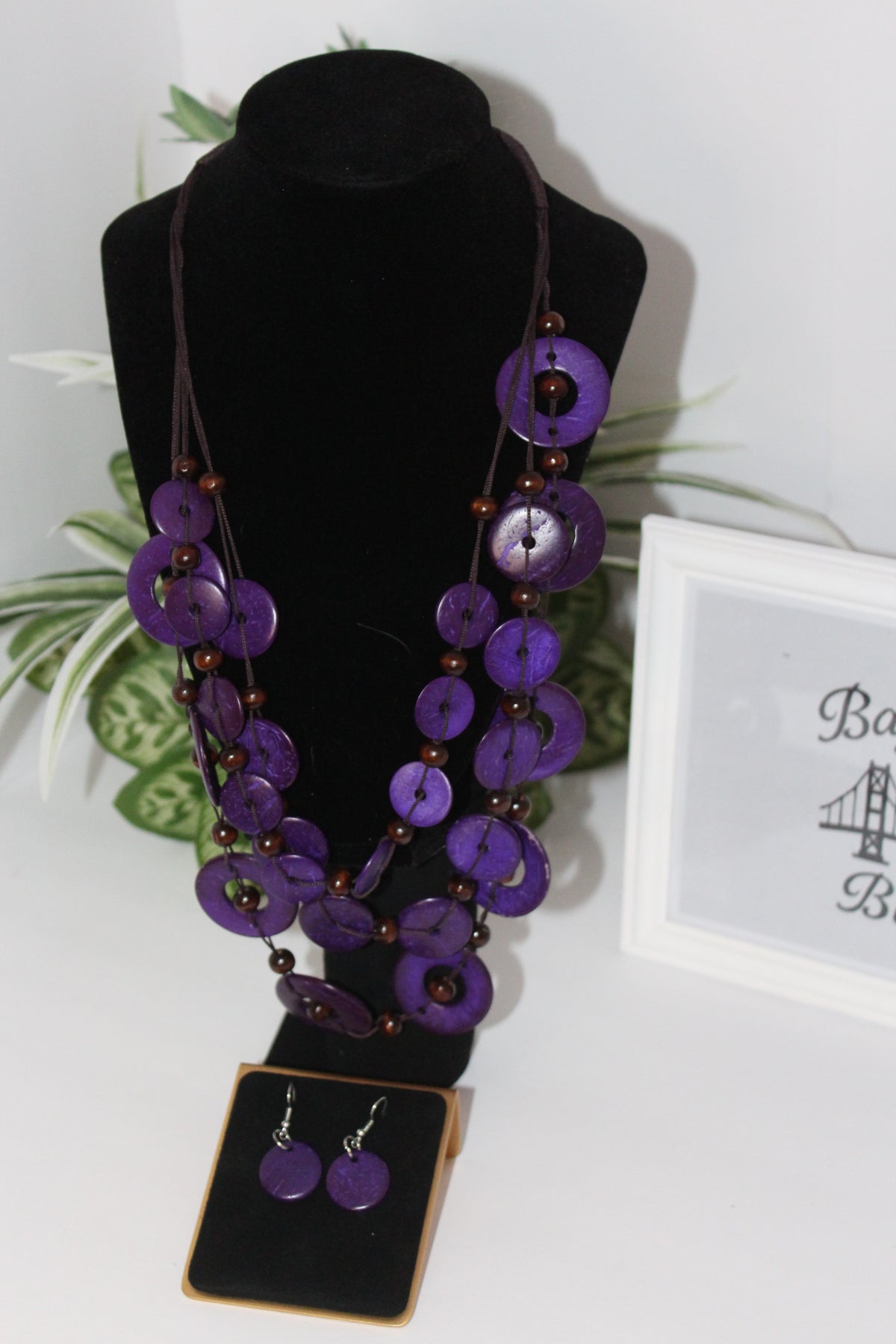 Earring/Necklace Combo - Purple Urban Boho Set