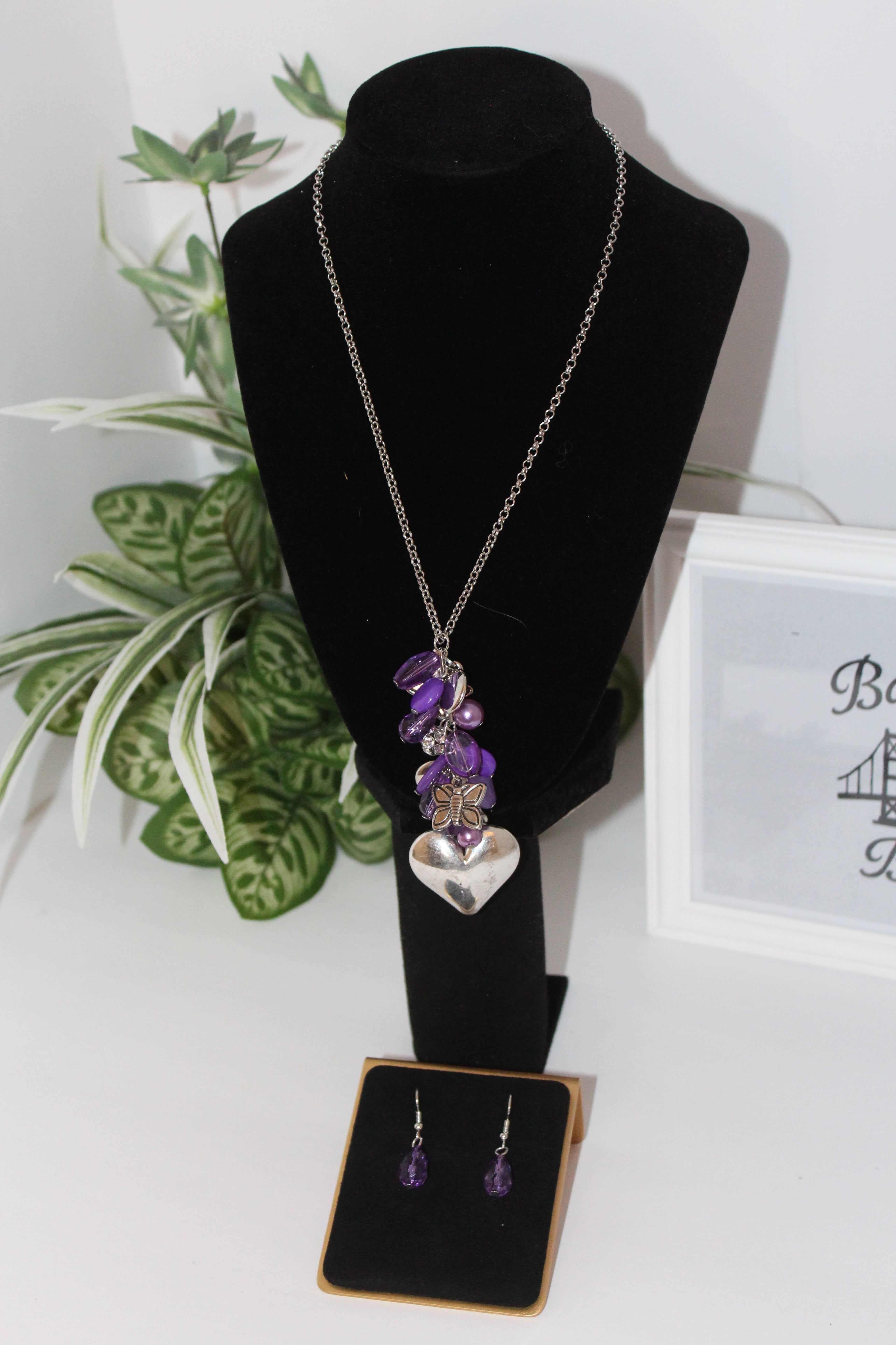 Earring/Necklace Combo - Enchanted Heart Set