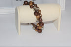 Bracelet - Bronze & Gold Beaded Charm Bracelet