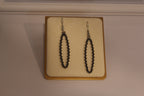 Earrings - Elegant Black Oval Drop Earrings