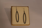 Earrings - Elegant Black Oval Drop Earrings