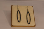 Earrings - Elegant Black Oval Drop Earrings