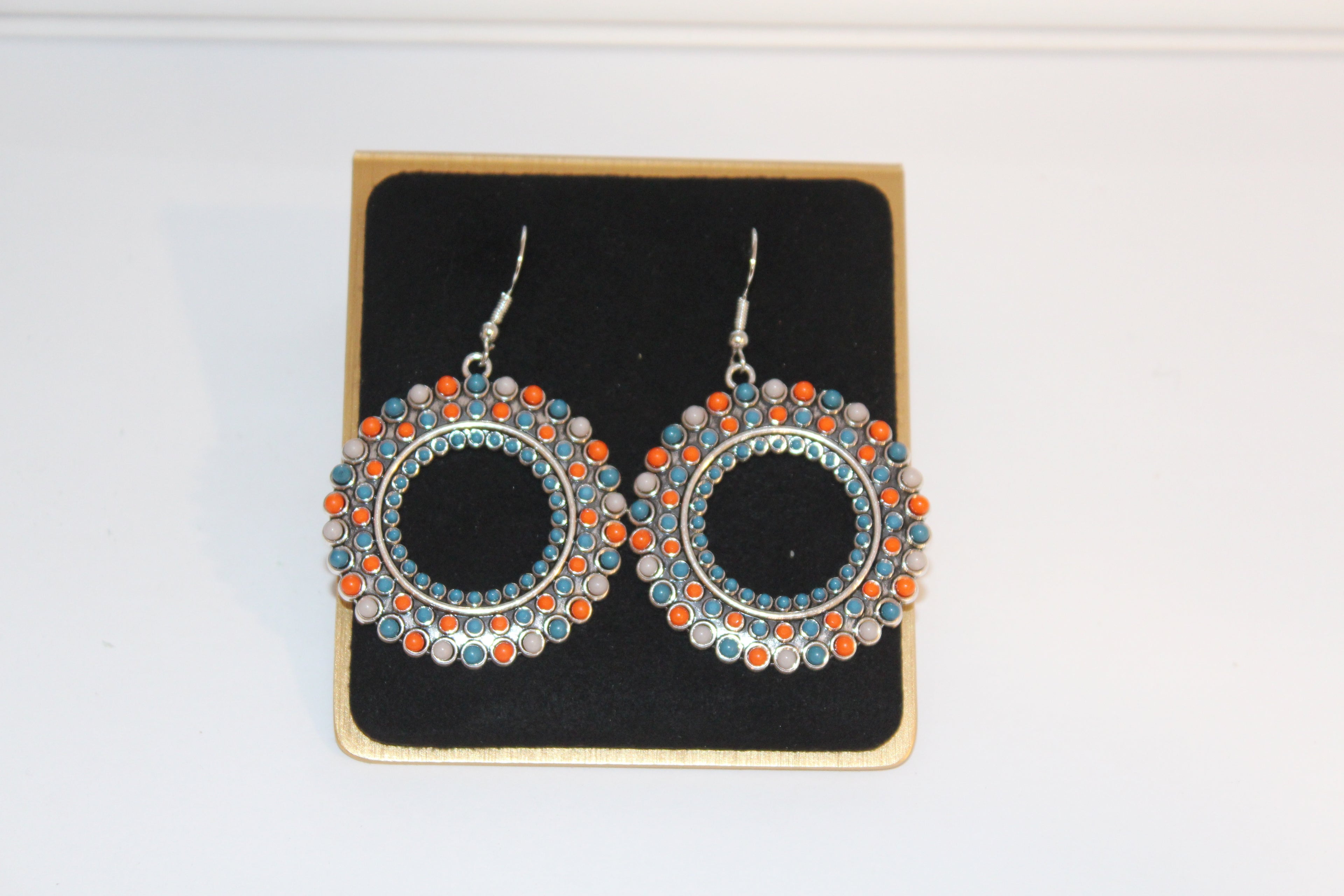 Earrings - Boho Chic Multicolor Beaded Hoop Earrings