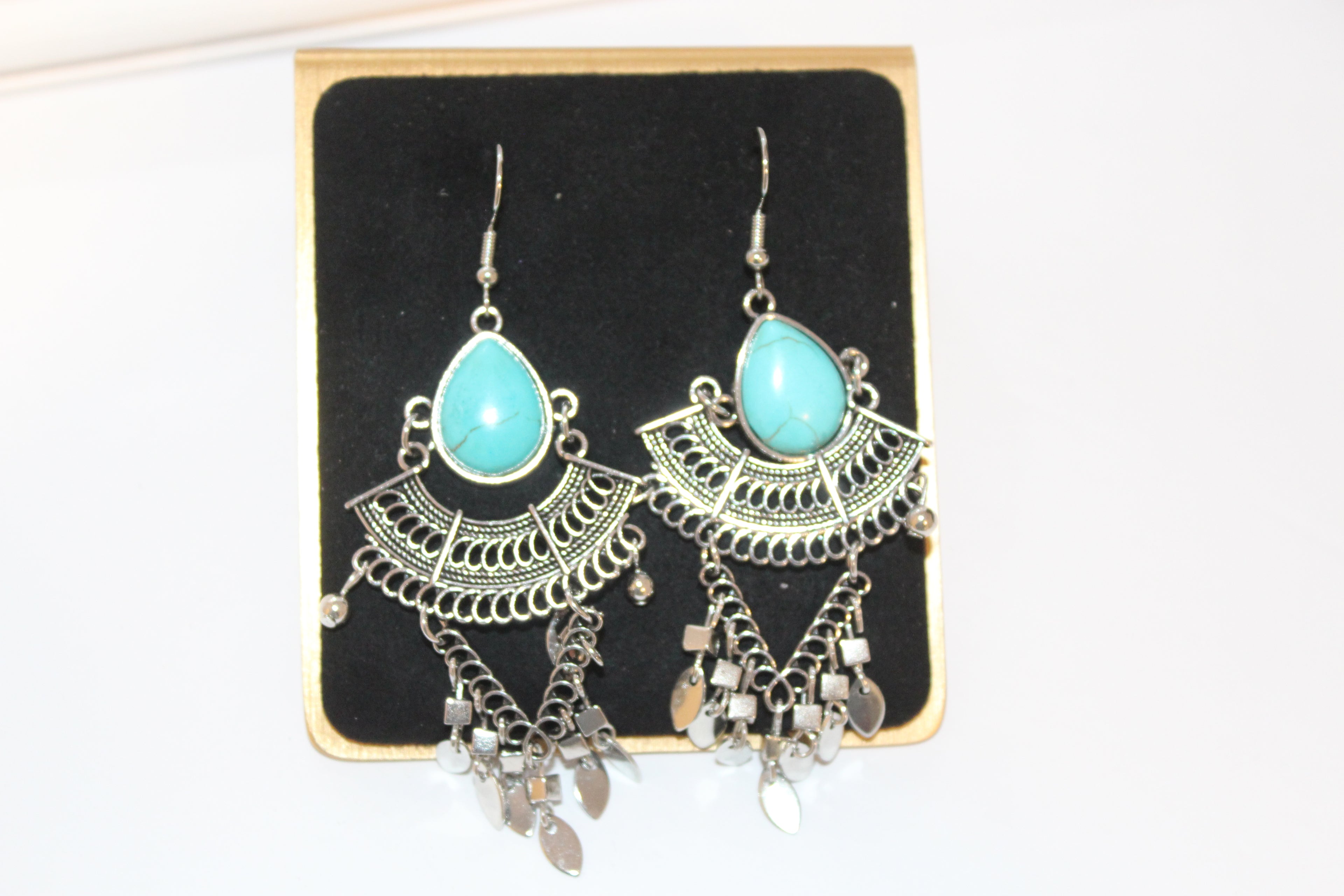 Earrings -Boho Turquoise Drop Earrings