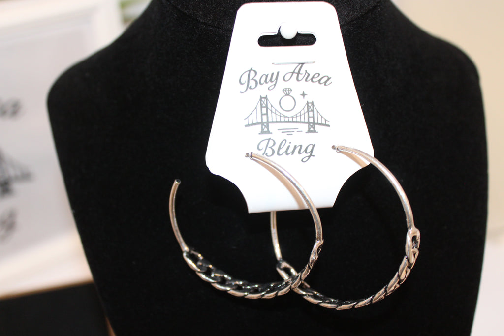 Earrings -Chic Silver Braided Hoop Earrings