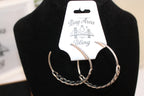 Earrings -Chic Silver Braided Hoop Earrings