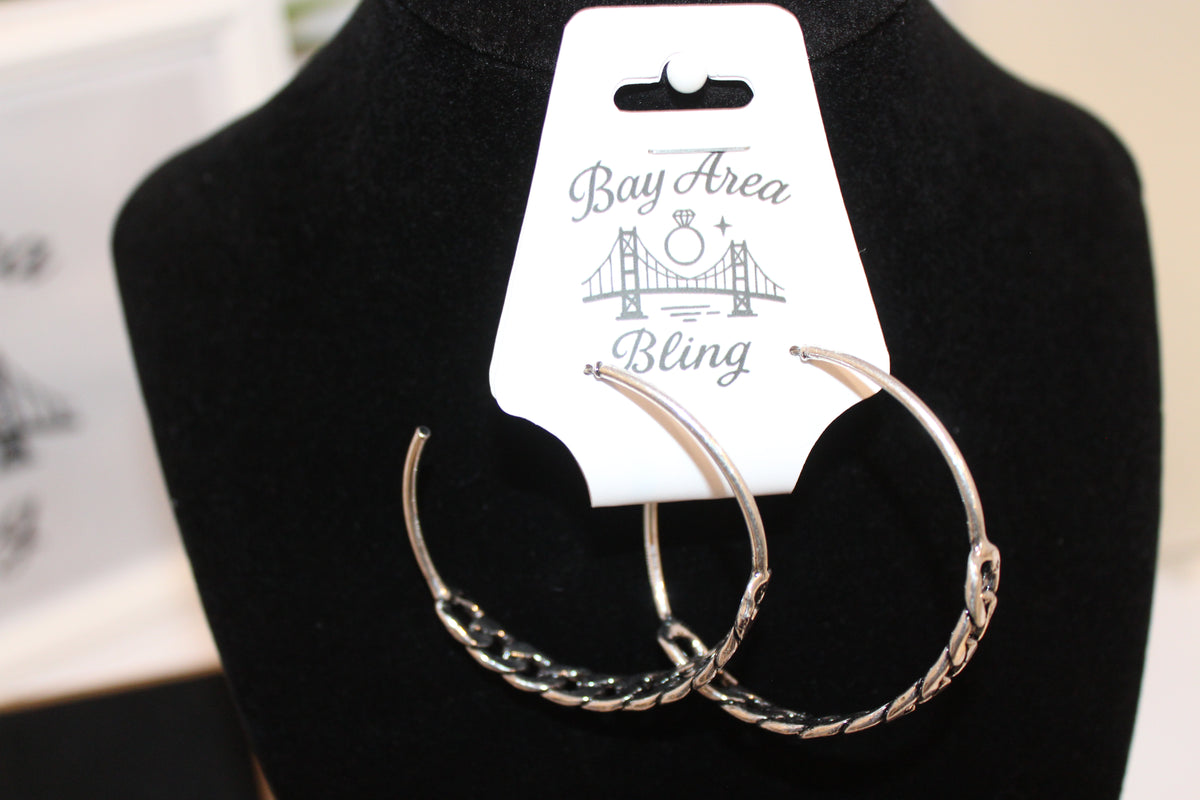 Earrings -Chic Silver Braided Hoop Earrings