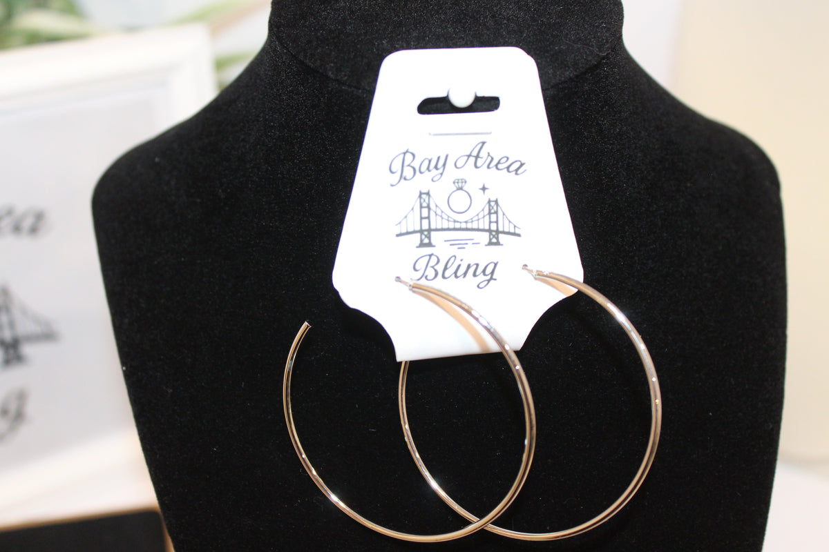Earrings - Classic Sleek Gold Hoop Earrings