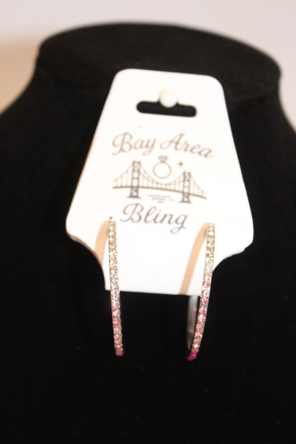 Earrings -Pink Ombre Sparkle Hoop Earrings