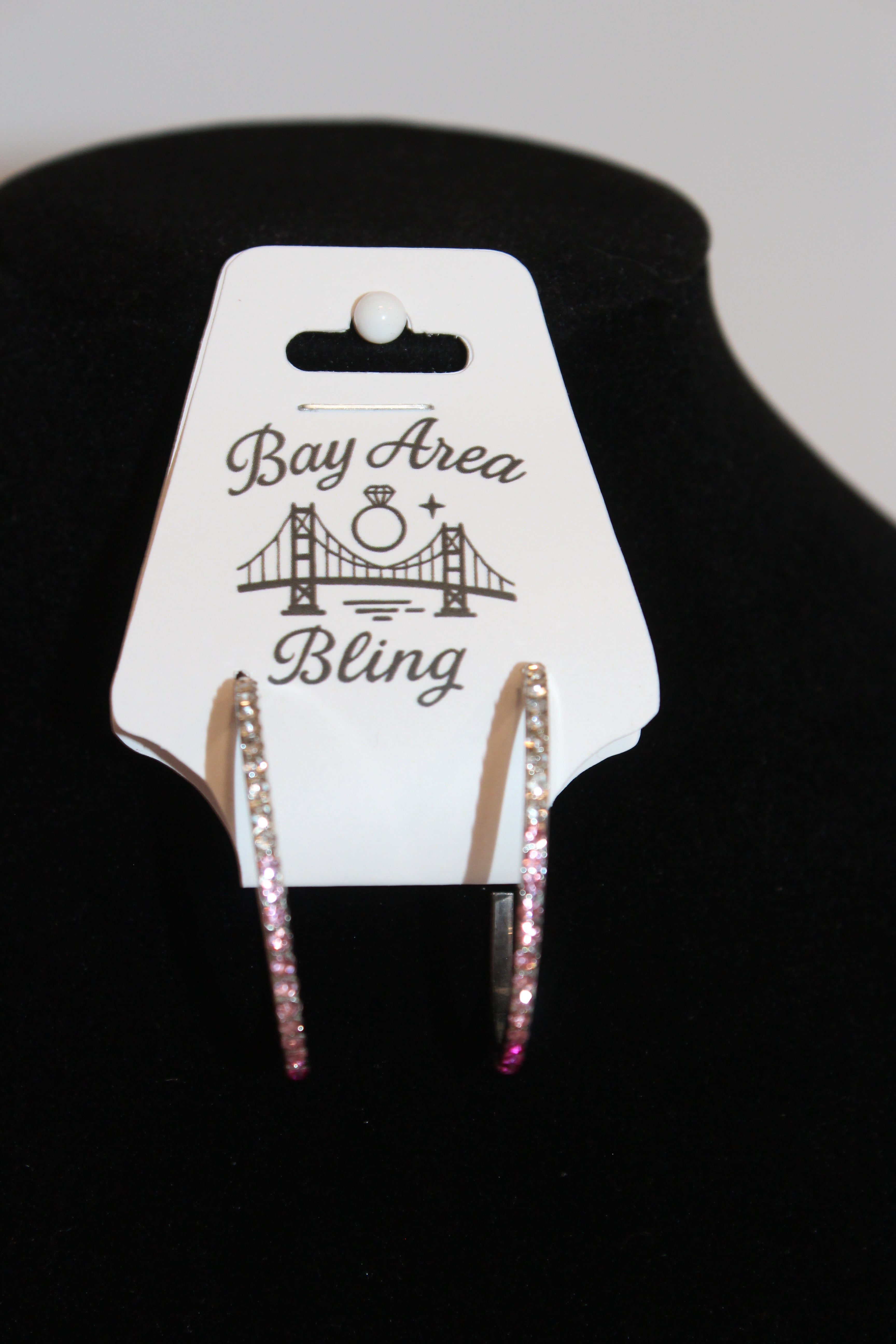 Earrings -Pink Ombre Sparkle Hoop Earrings