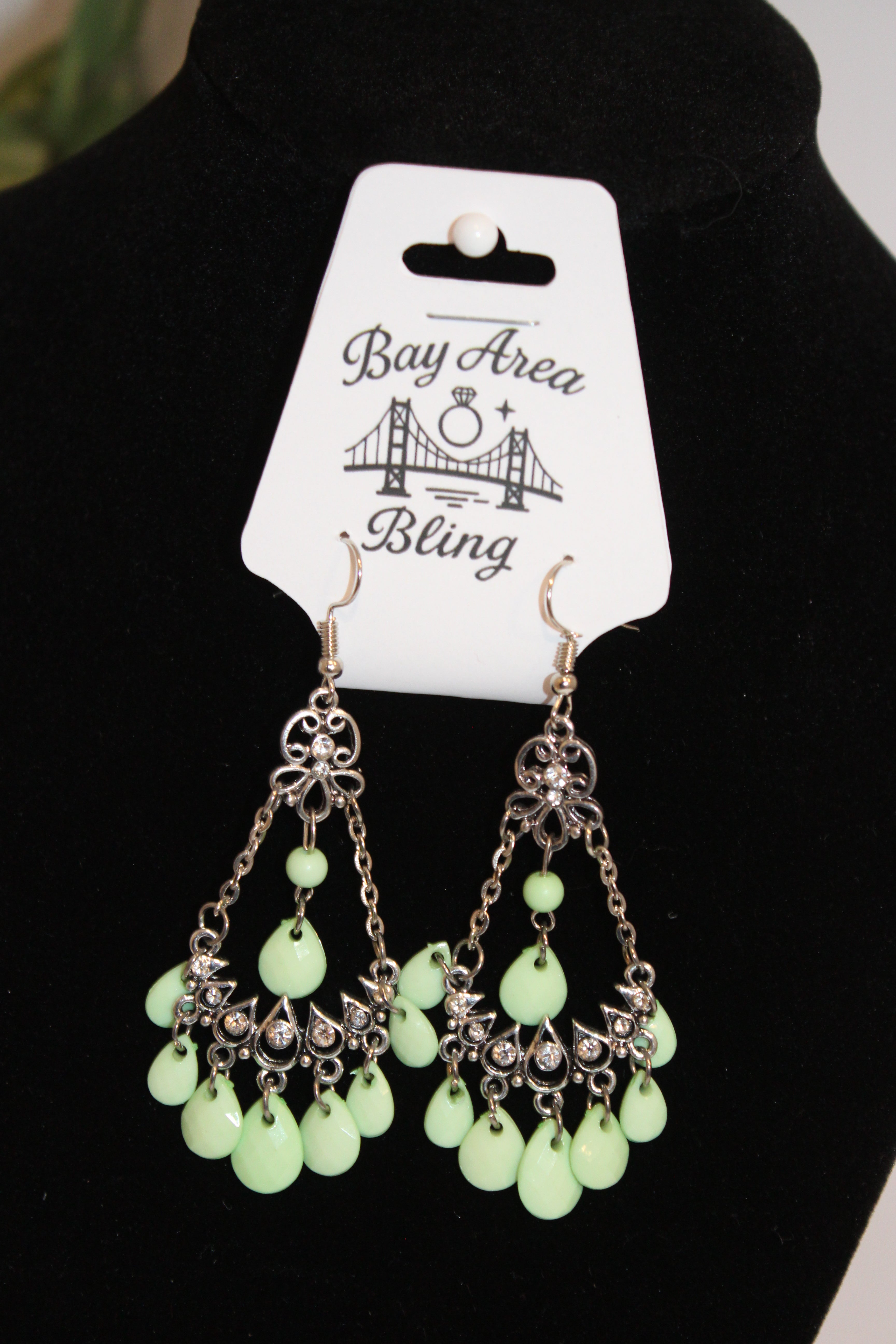 Earrings -Mint Green Chandelier Earrings