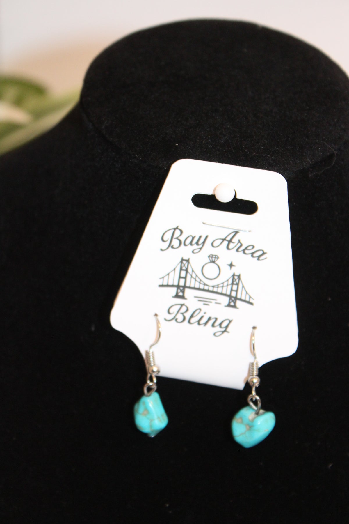 Earrings - Turquoise Stone Drop Earrings