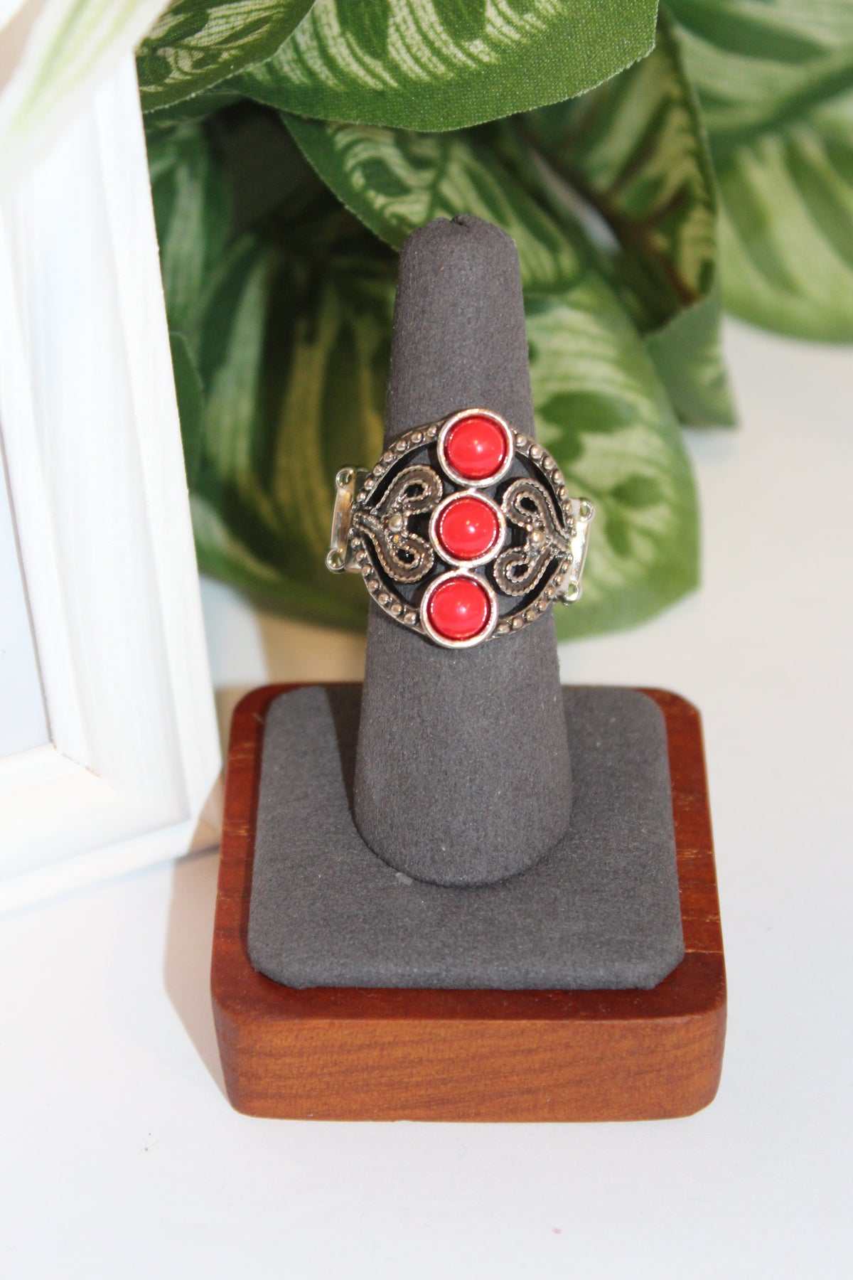 Rings- Vintage-Inspired Red Stone Statement Ring