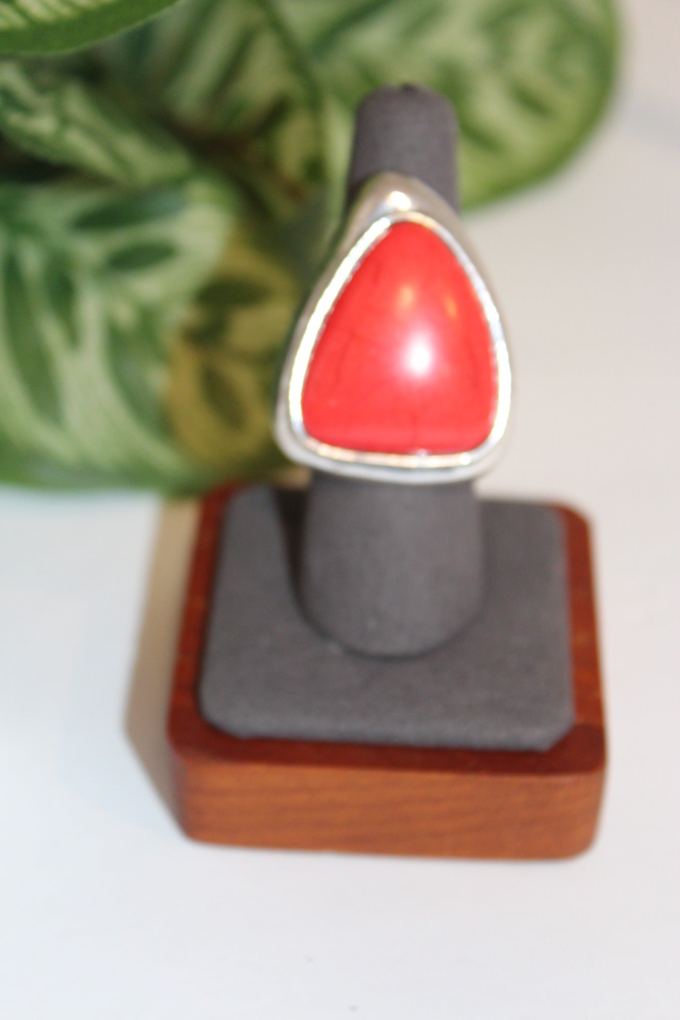 Rings-Bold Red Triangle Statement Ring