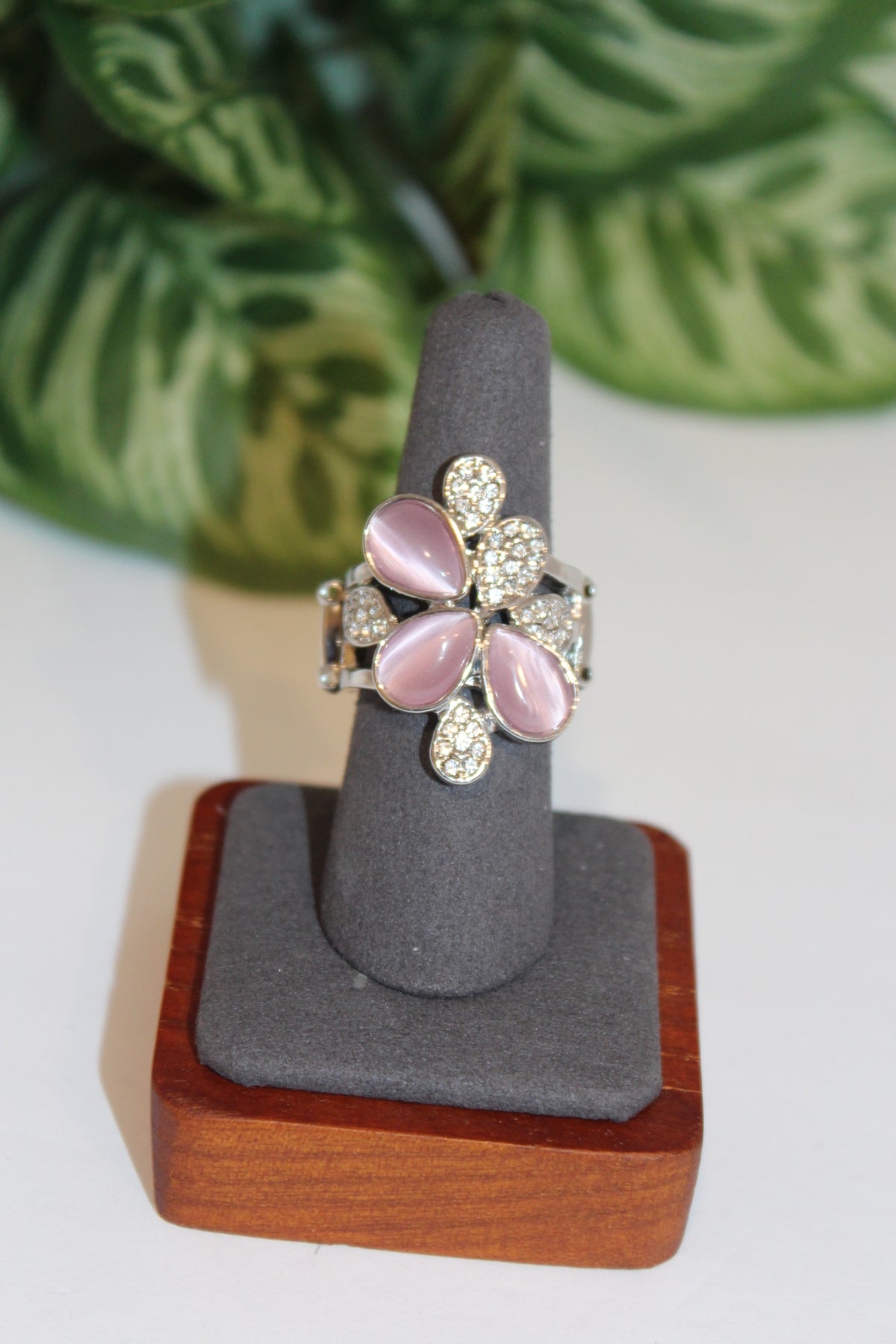 Rings-  Elegant Pink Petal Blossom Ring
