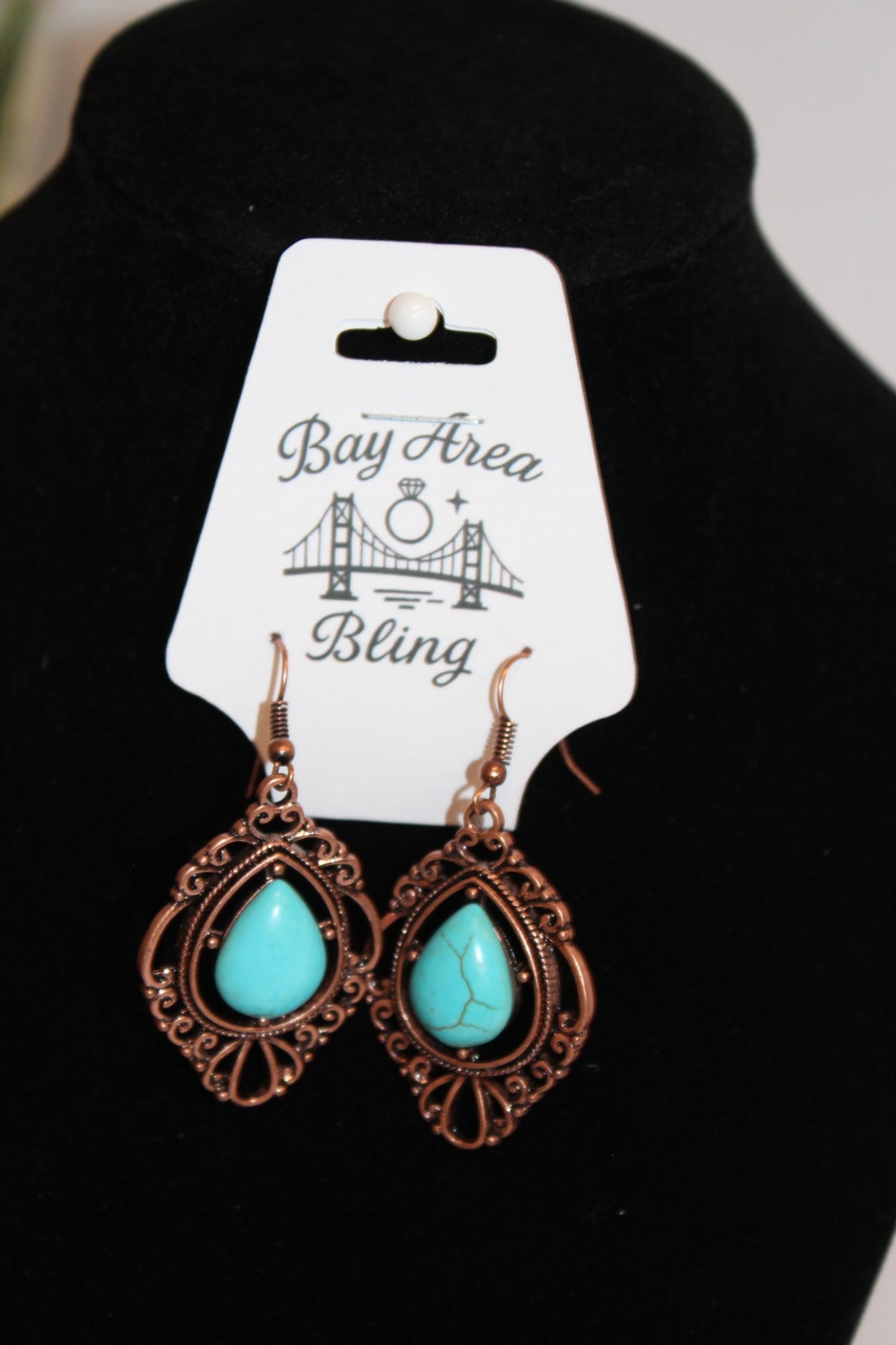 Earrings -Boho Copper Teardrop Earrings