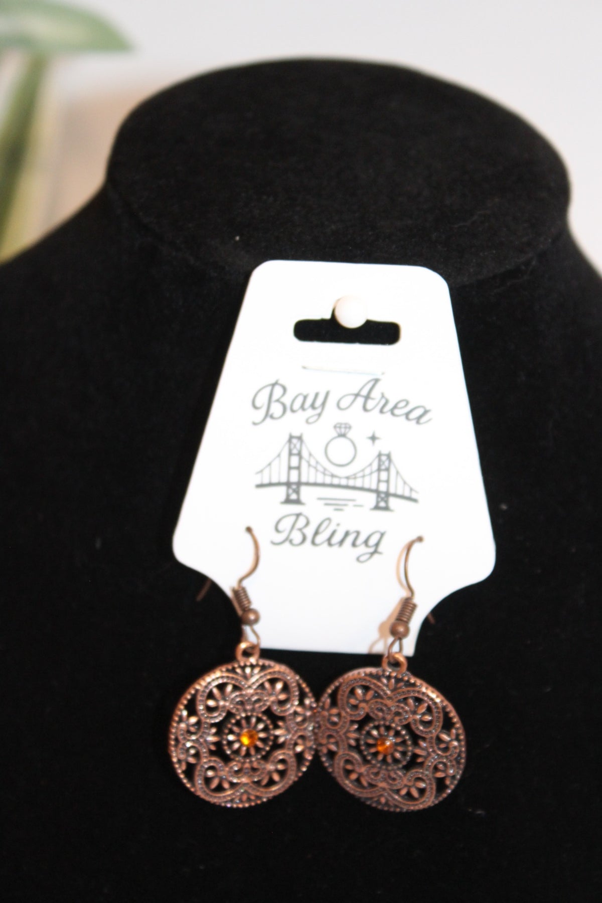 Earrings -Antique Copper Filigree Earrings