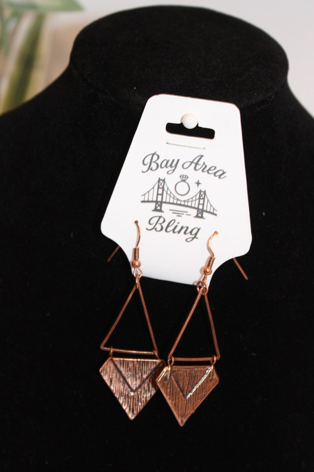 Earrings - Geometric Copper Drop Earrings