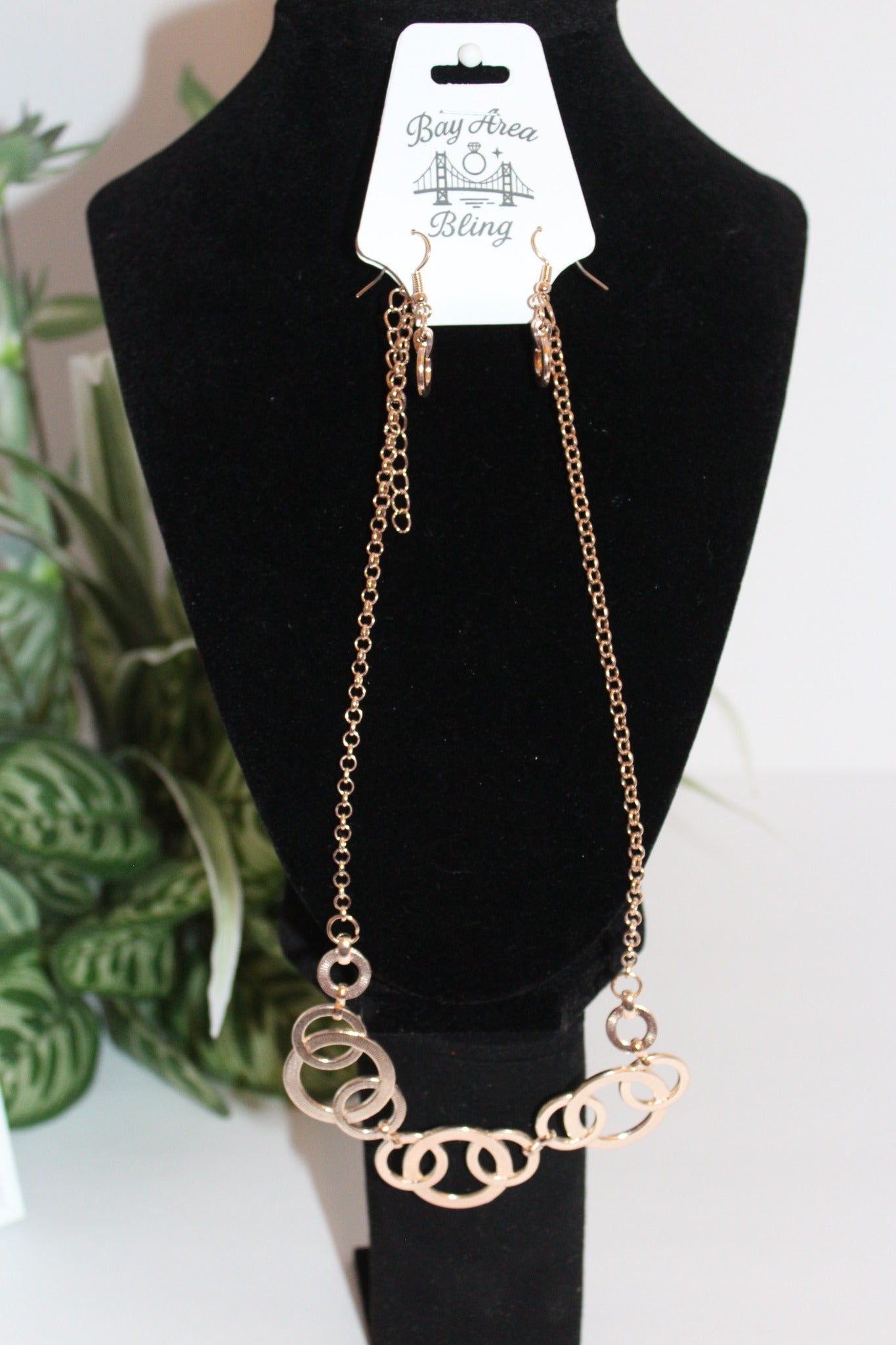 Jewelry Set -Golden Link Necklace & Earring Set