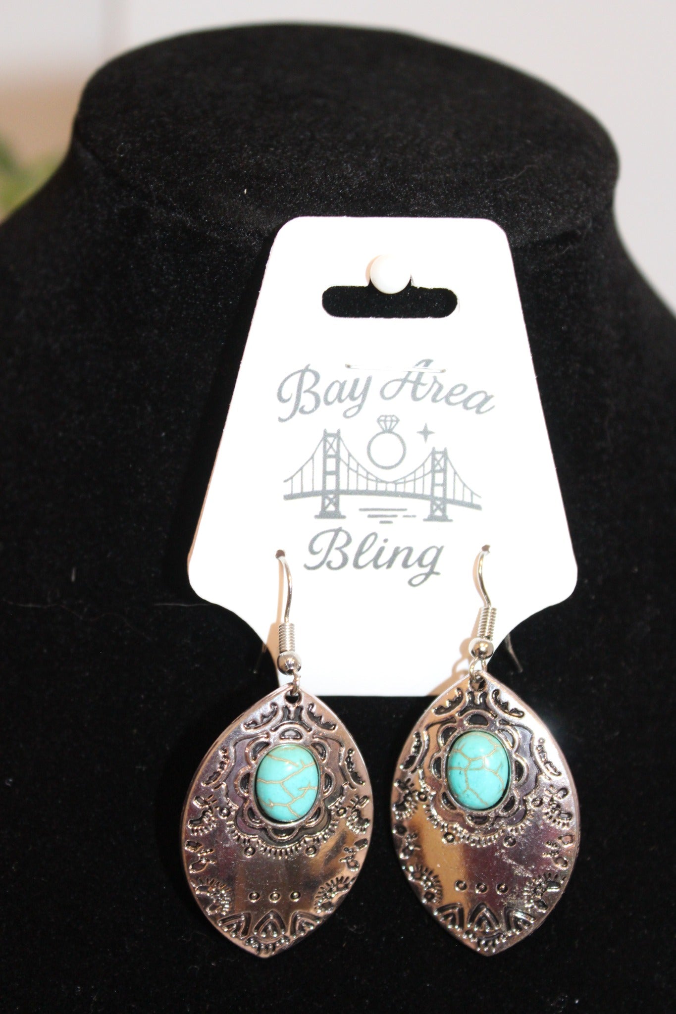 Earrings- Boho Turquoise Teardrop Earrings