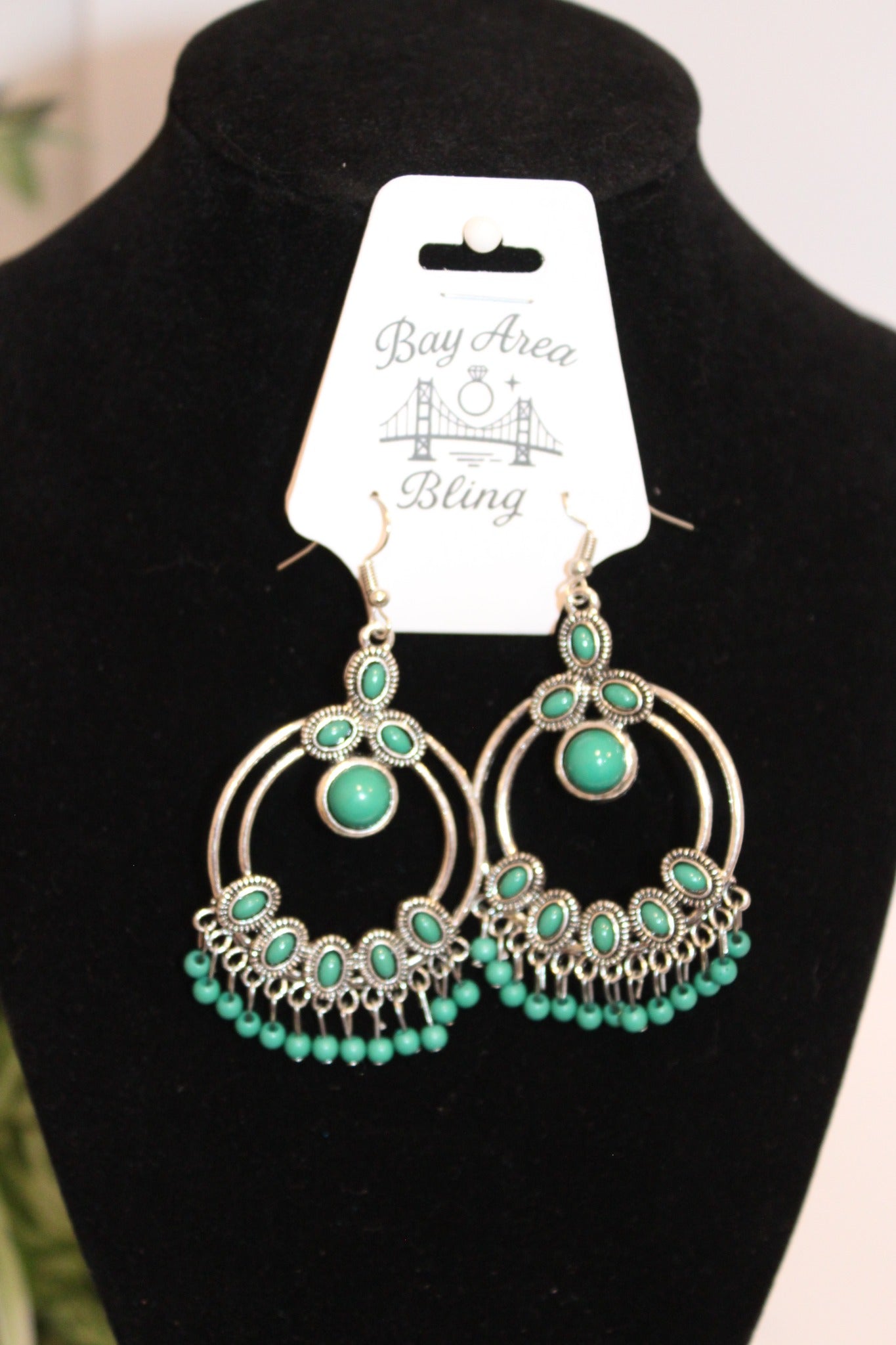 Earrings- Boho Emerald Dream Hoop Earrings