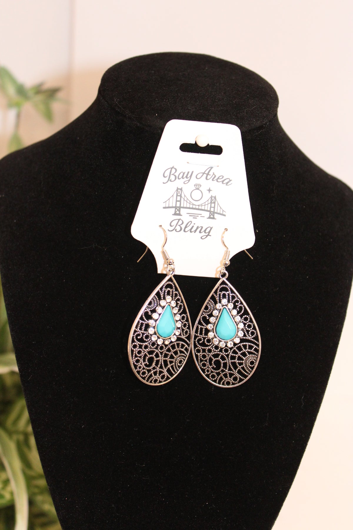 Earrings- Teardrop Turquoise Elegance Earrings