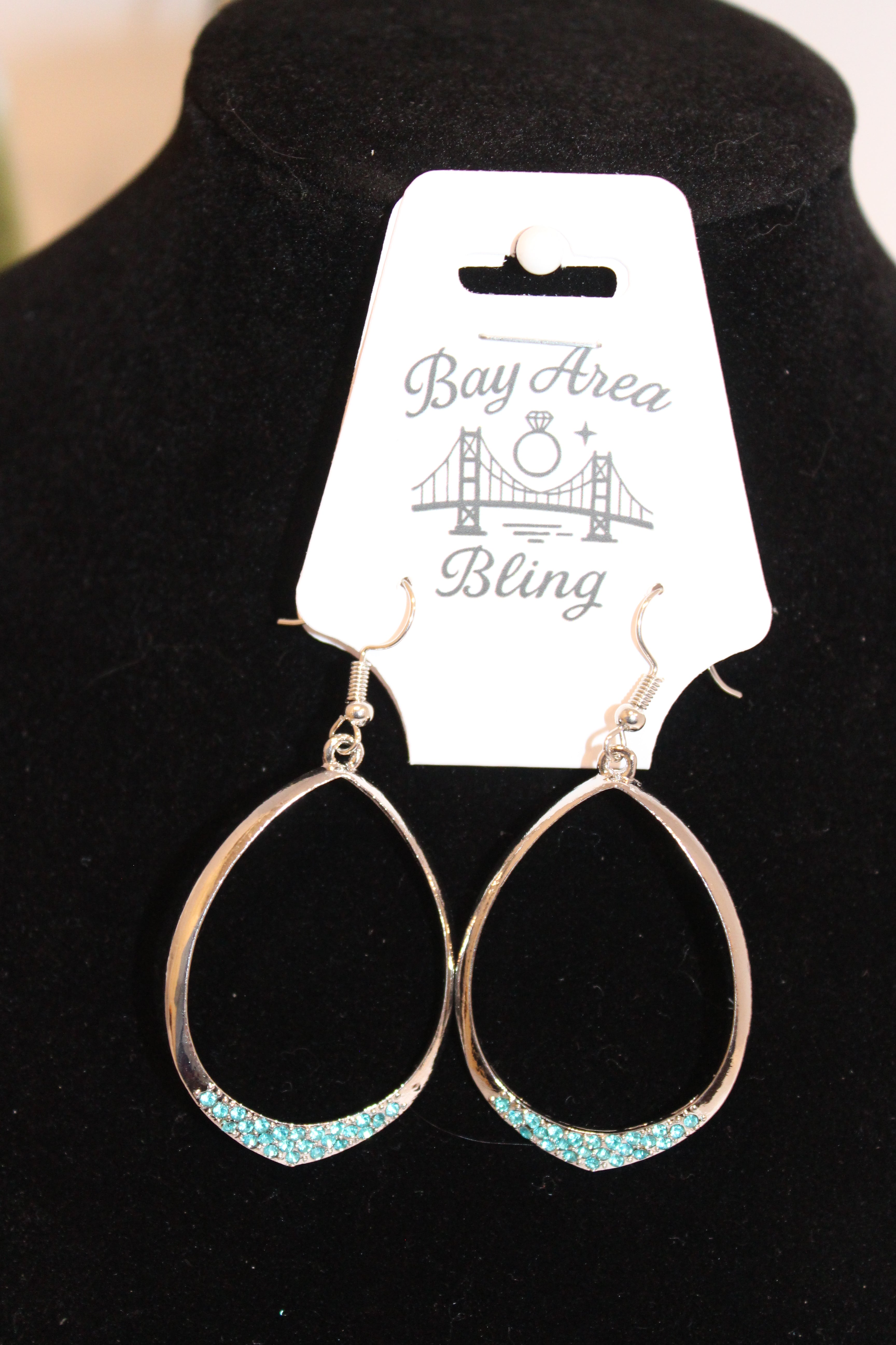 Earrings- Teardrop Crystal Accent Earrings