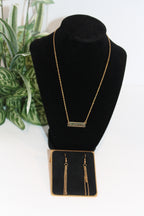 Jewelry Set - Gold Chain Necklace & Dangle Earring Set