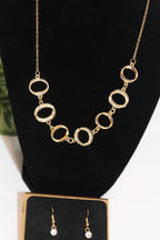 Jewelry Set -Gold Circle Necklace & Earring Set