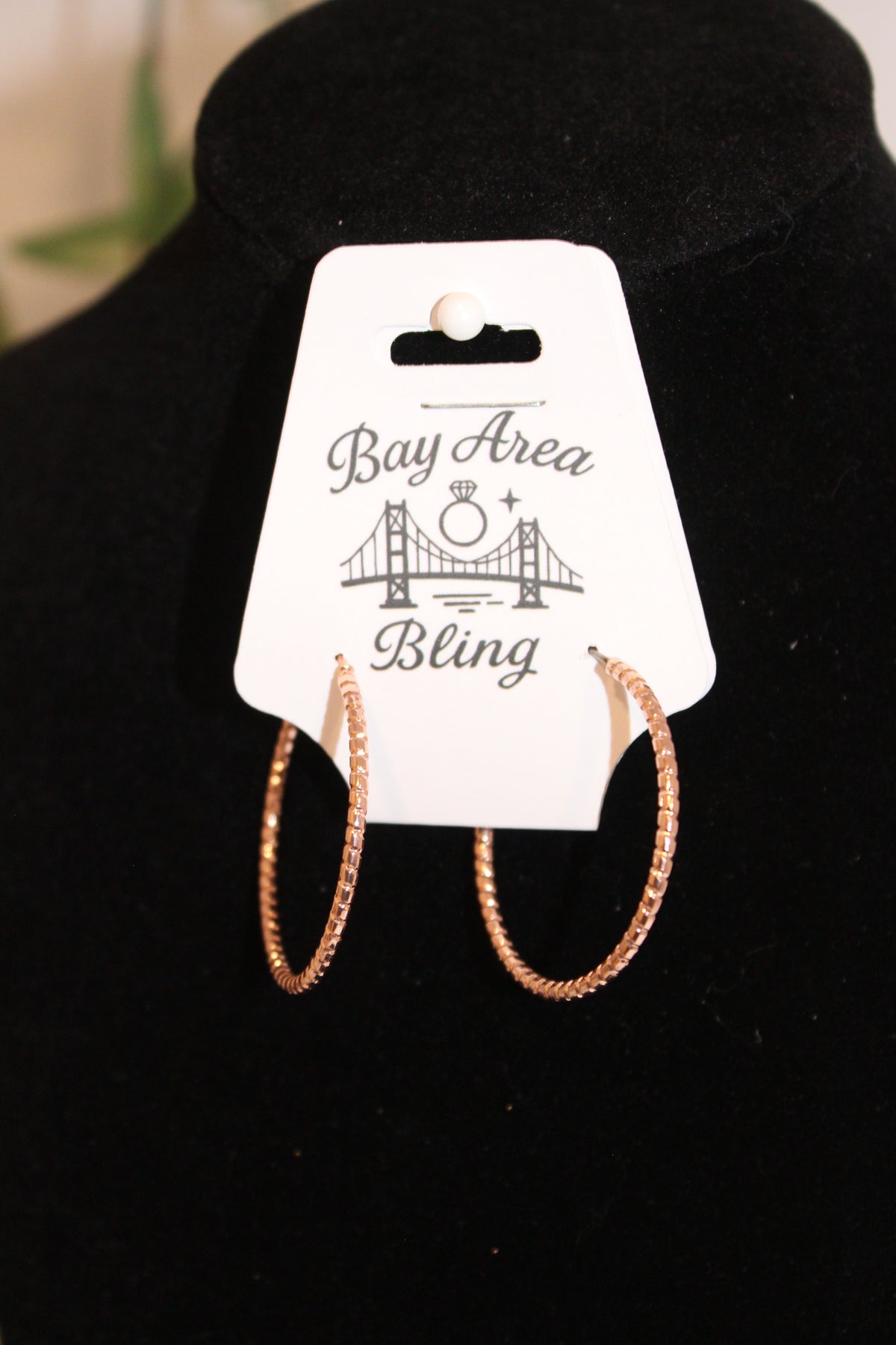 Earrings- Gold Textured Hoop Earrings