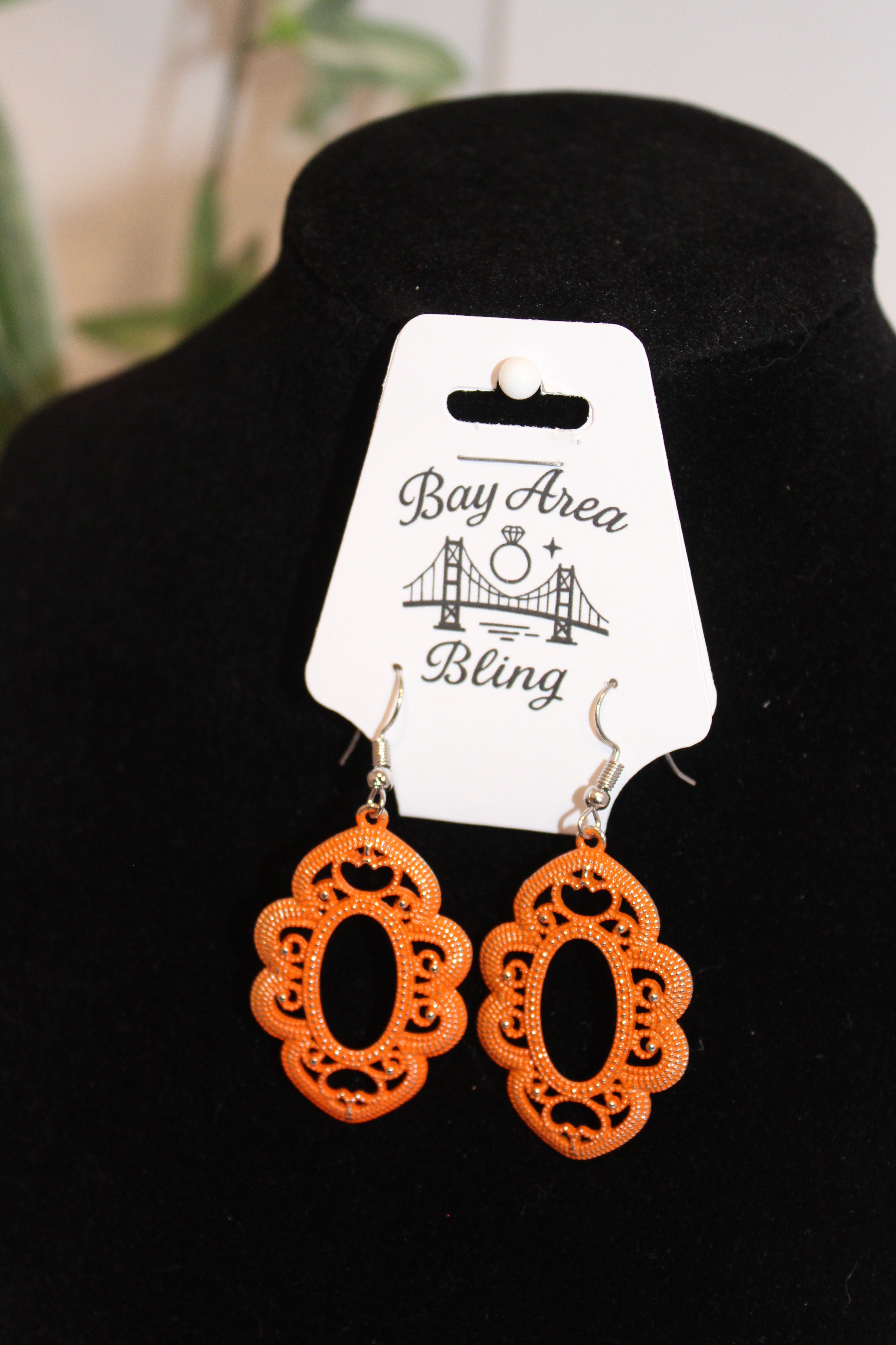 Earrings- Orange statement earrings